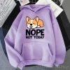Harajuku Hoodie Women Not Today Shiba Dog Tees Tops Funny Long Sleeve Clothes Oversized Crewneck Sweatshirt 2 - Shiba Inu Gifts Store
