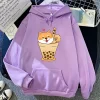 Kawaii Shiba Inu Boba Milk Tea Hoodie Aesthetic Clothes Harajuku Hoodies Fashion Women Cartoon Pullover Sweatshirts 5 - Shiba Inu Gifts