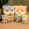Kawaii Bubble Tea Dog Plush Toy Shiba Inu Stuffed Animal Plushie Doll Milk Tea Husky Boba 3 - Shiba Inu Gifts Store