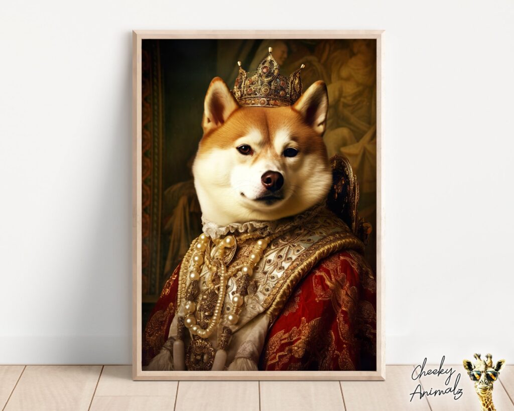 Aristocratic Shiba Inu Personalized Portrait - Shiba Inu Gifts