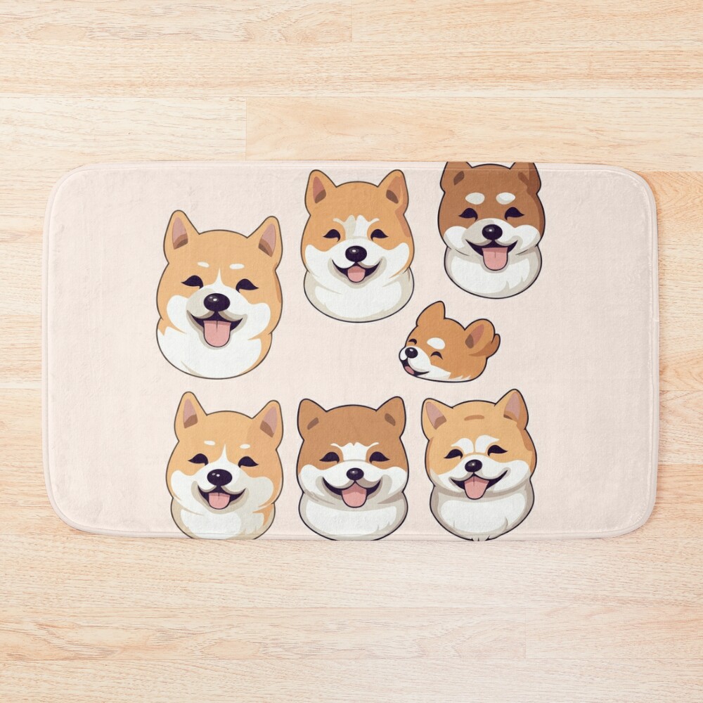 Shiba Inu Pack Bath Mat - Shiba Inu Gifts